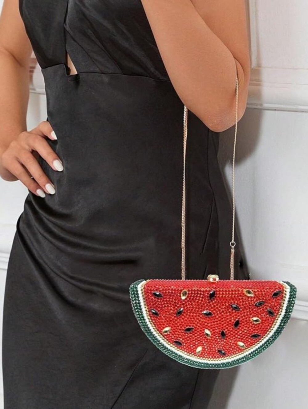 ♥️ NWT Red Carpet Casino Crystals  crossbody Clutch  120cm snake c…